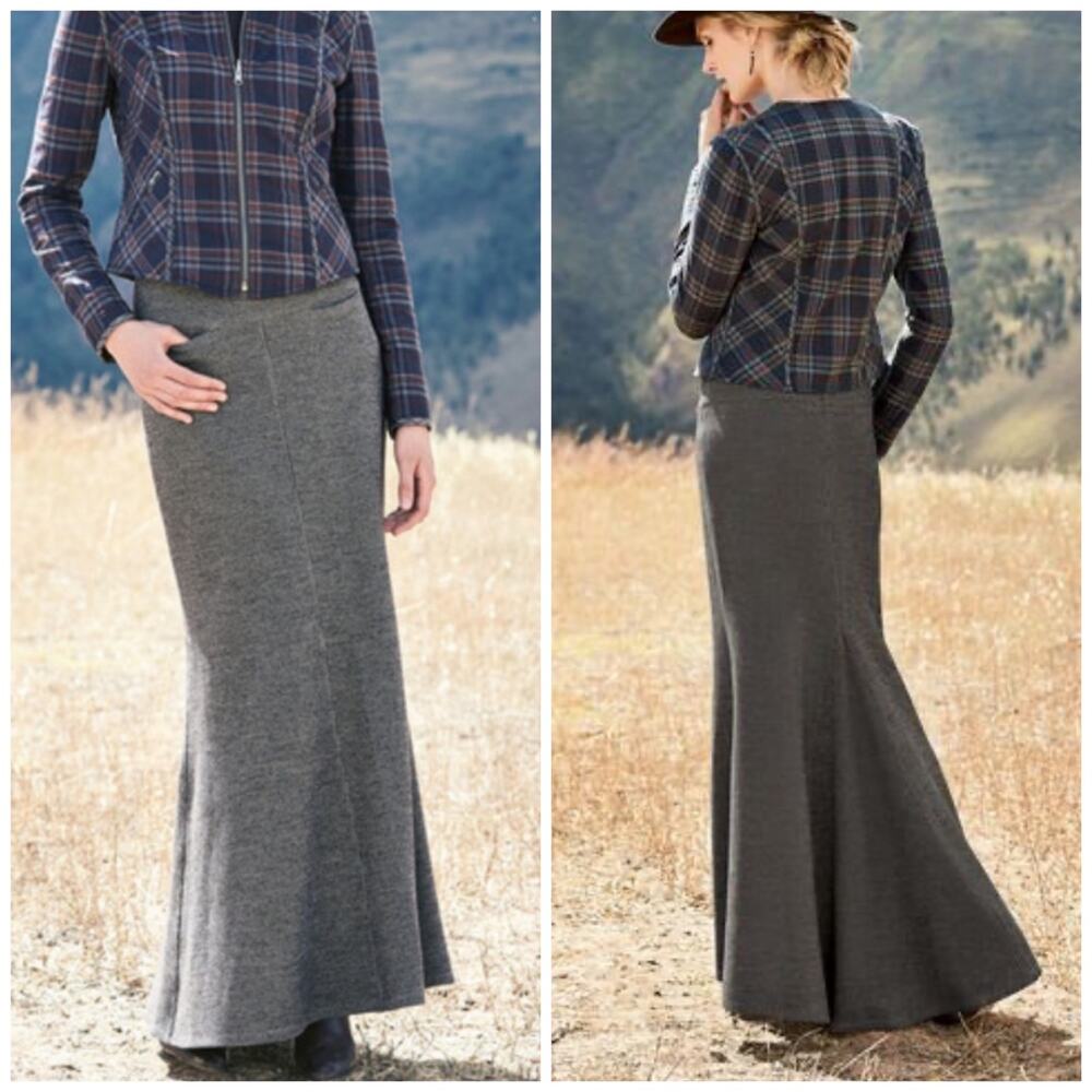 Peruvian Connection Skirt Kenmare Boho Lagenlook Wool Blend Maxi